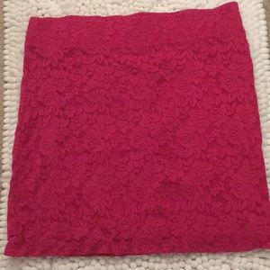 Pink floral lace body con skirt